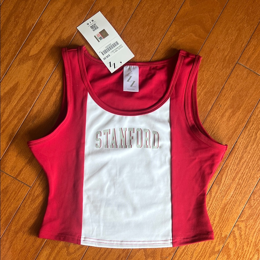 Stanford Women's Red and White Crop Top